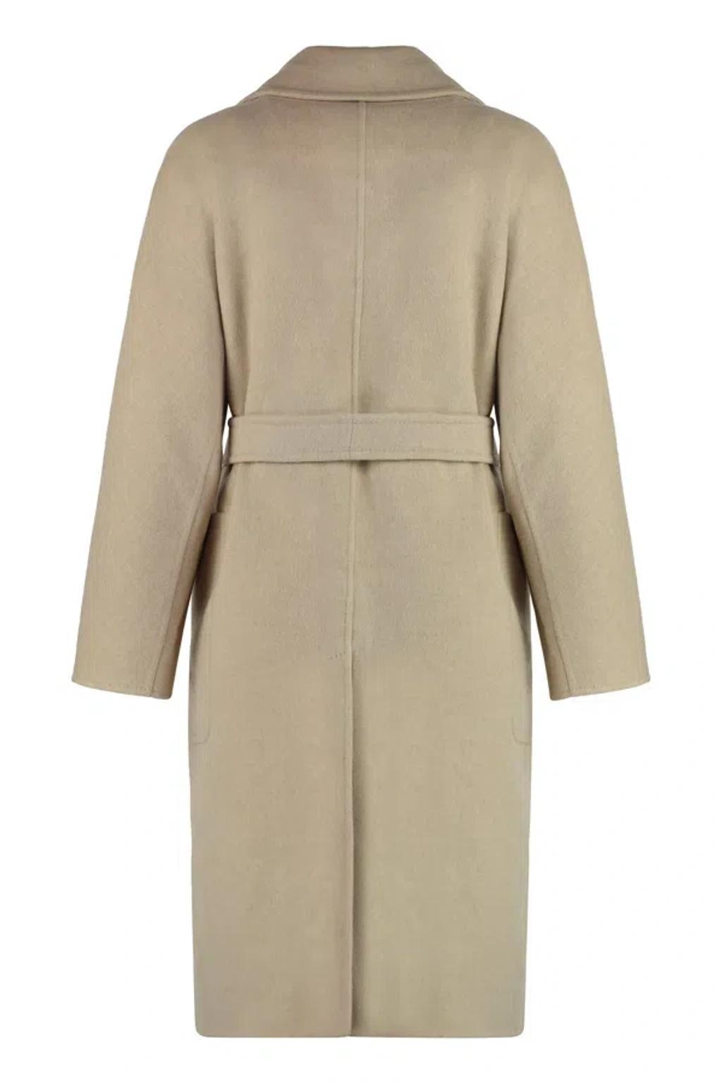 MAX MARA Elegant Wool Jacket With Coordinated Belt In Beige Product Image