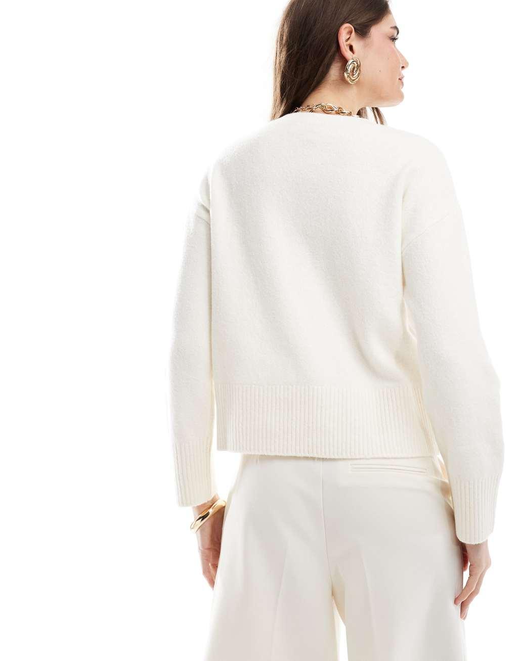 & Other Stories crew neck sweater in off white Product Image