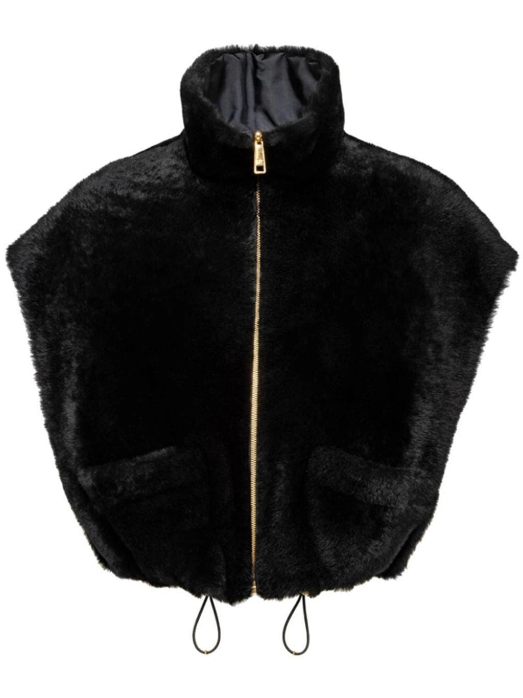 Shearling Vest In Black Product Image