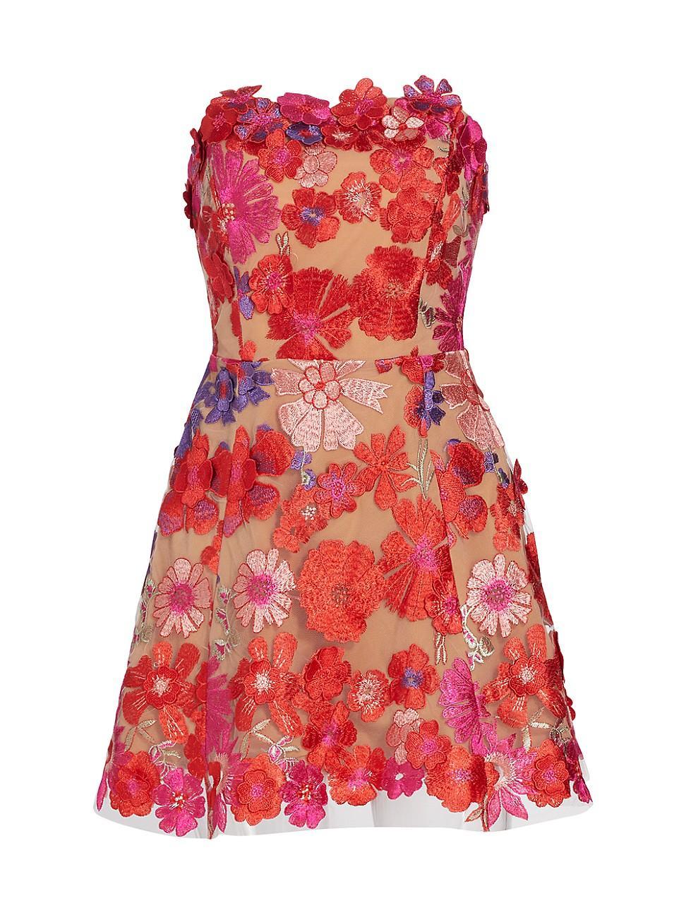 Womens Amuse Floral Appliqu Minidress Product Image