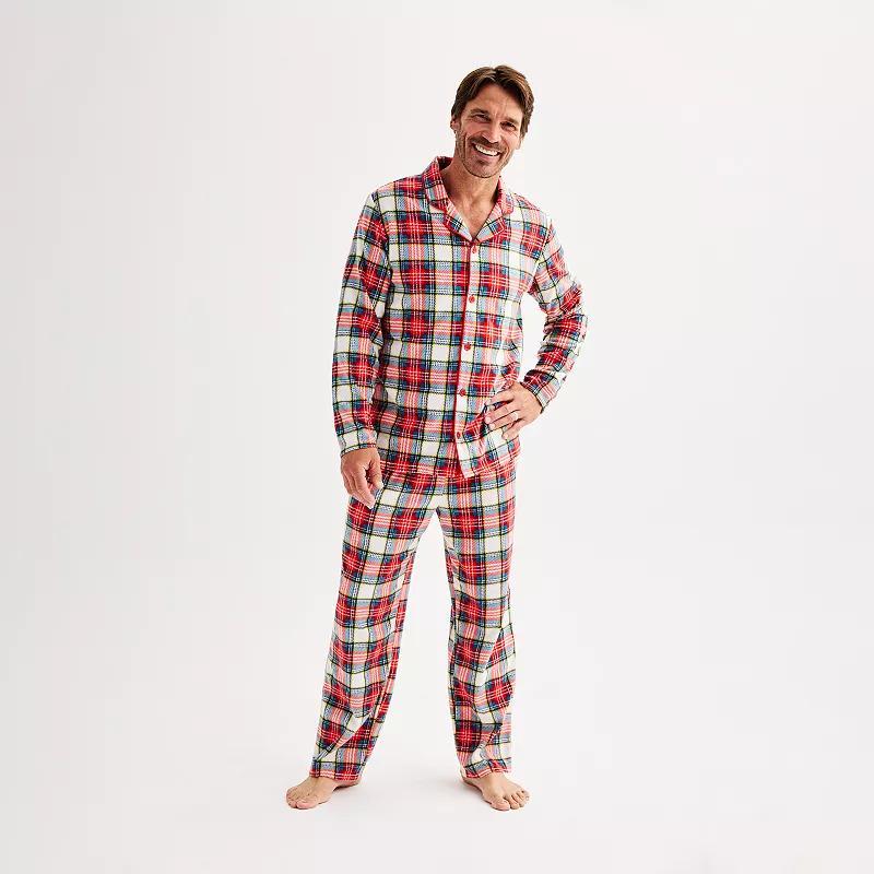 Mens Jammies For Your Families Jingle Bell Rock Notch Pajama Top & Pajama Bottoms Set Product Image