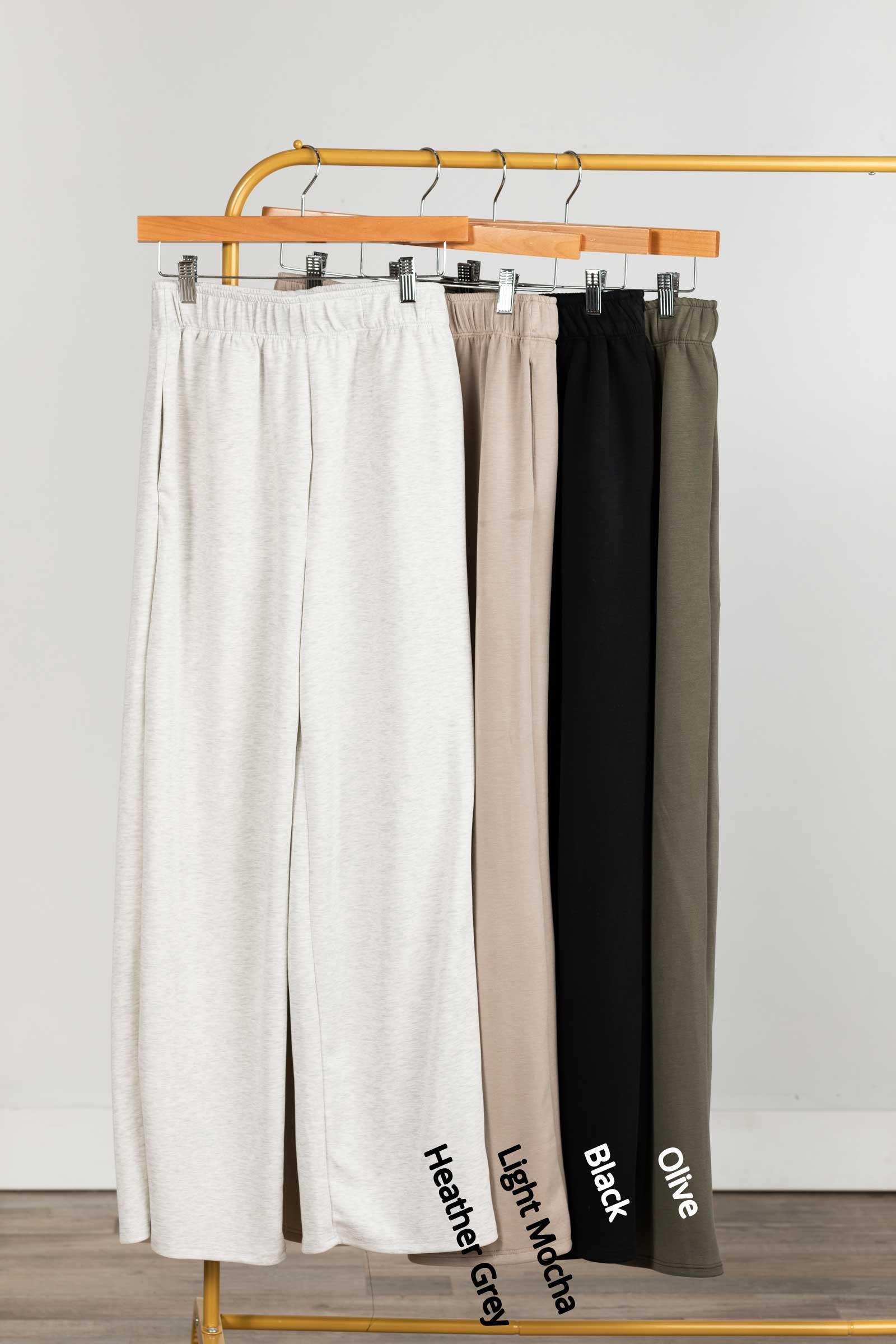 Solid Elastic Waist Pants Product Image