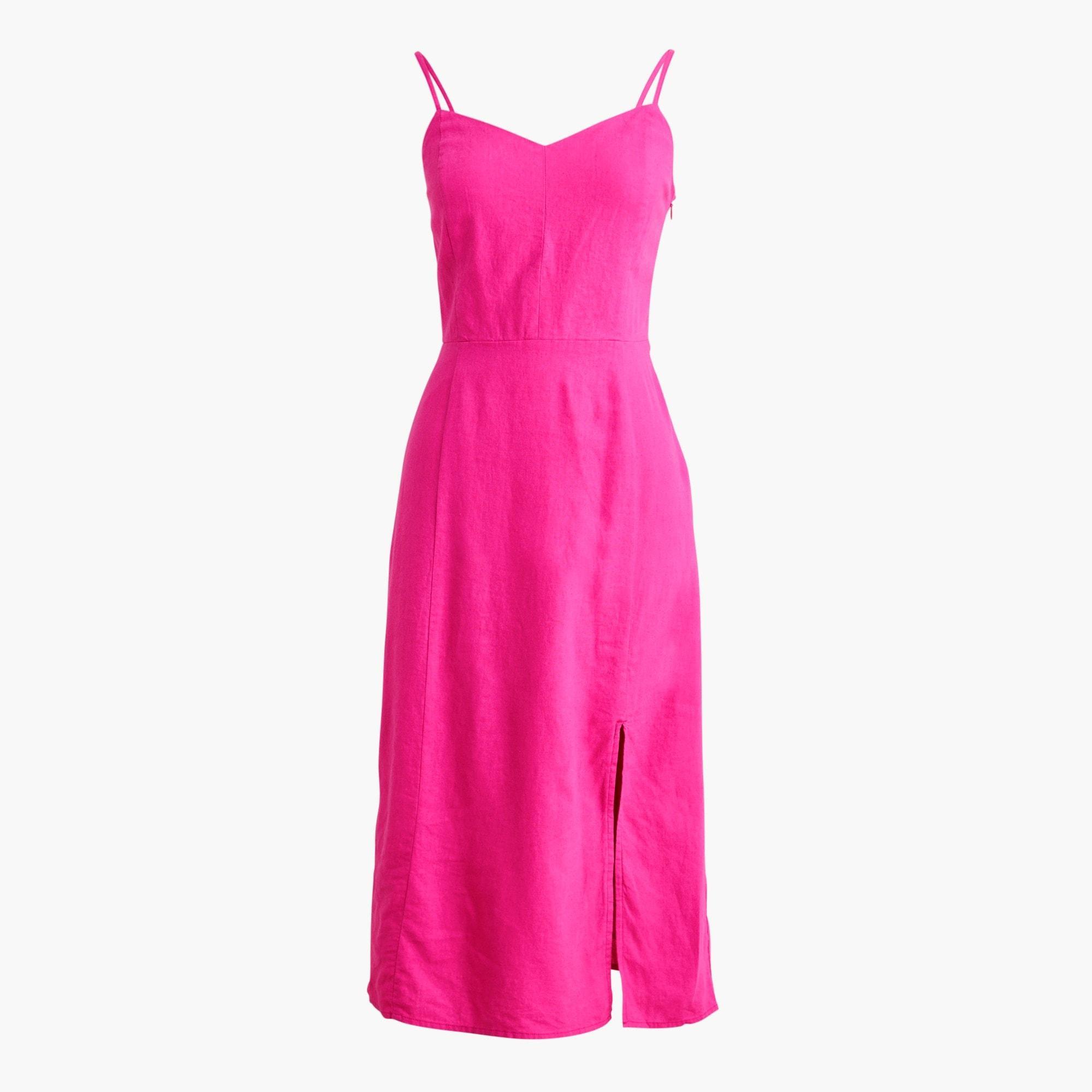 Linen-blend slip midi dress product image