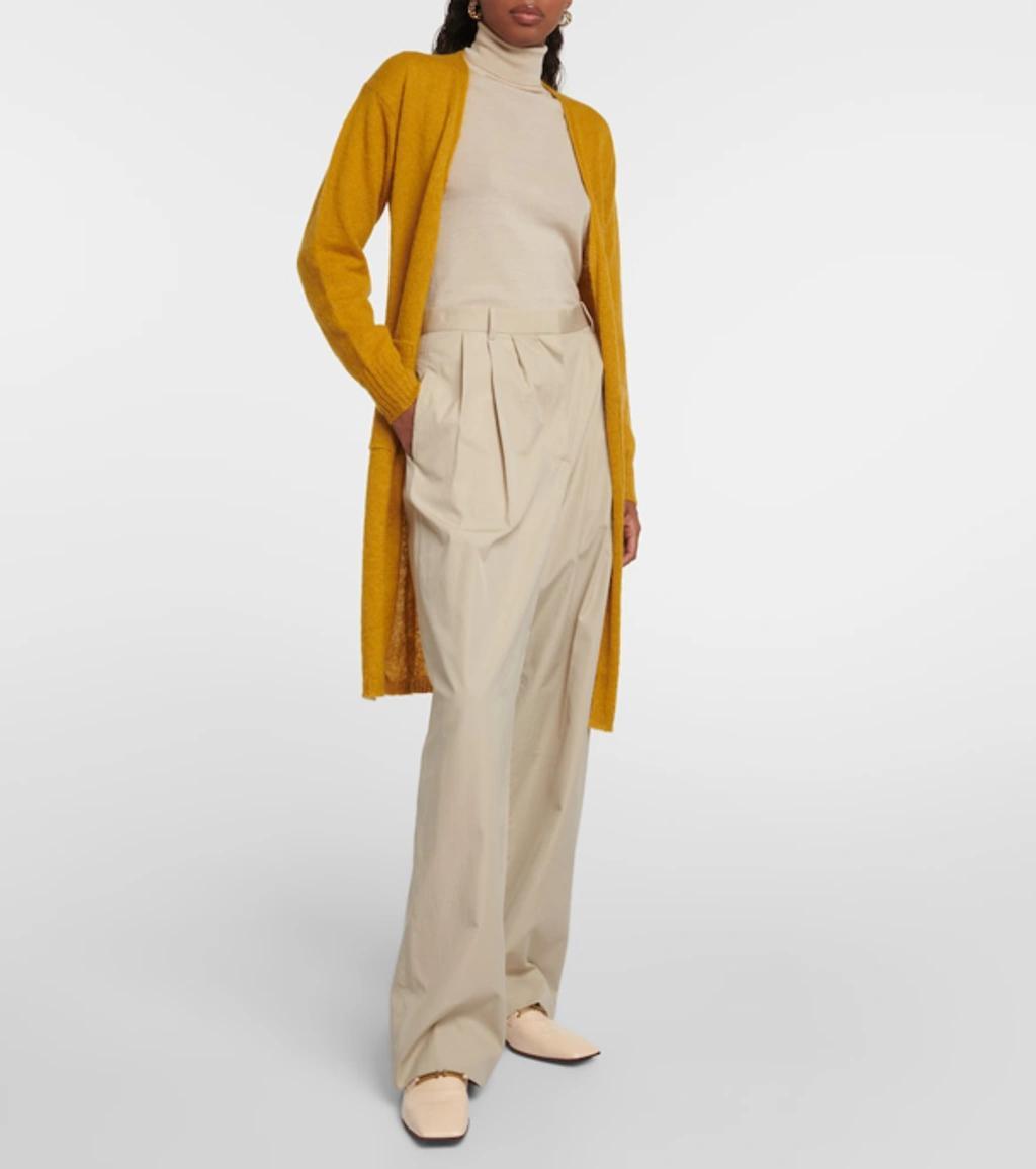 MAX MARA Women's Mohair-blend Longline Wrap Cardigan In Ochre Product Image