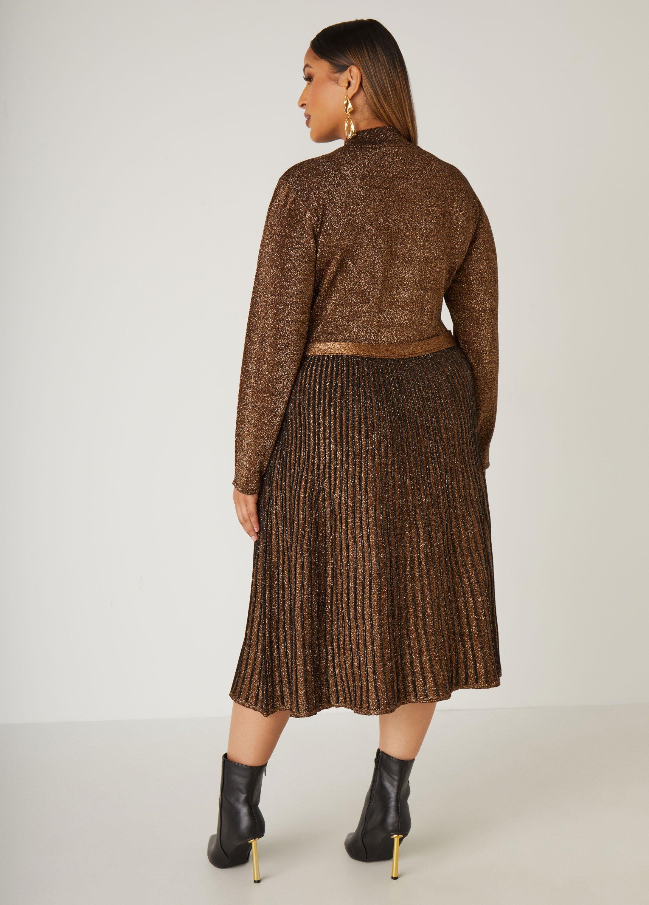 Pleated Lurex™ Sweater Dress Product Image