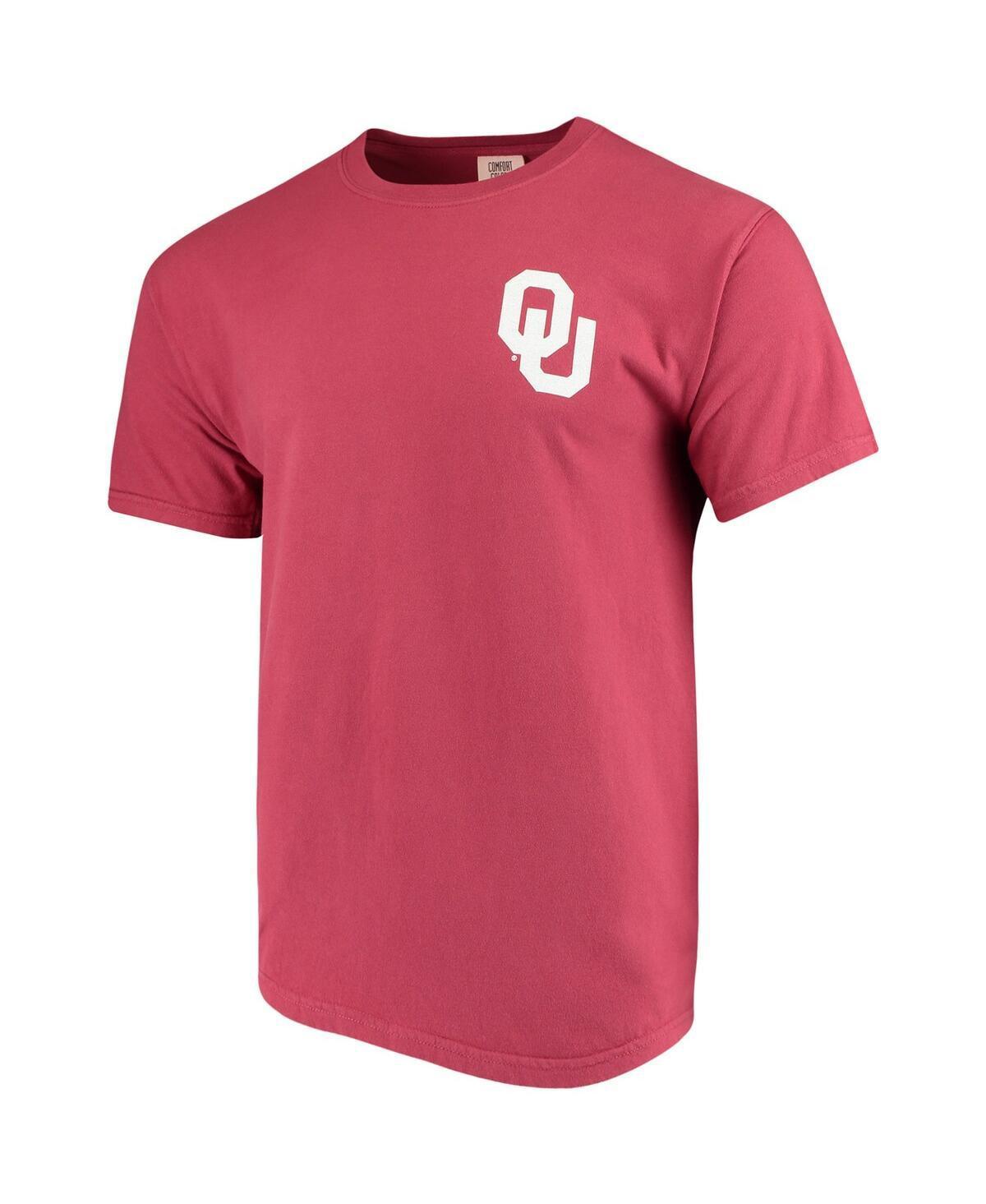 Mens Crimson Oklahoma Sooners Baseball Flag Comfort Colors T-Shirt Product Image