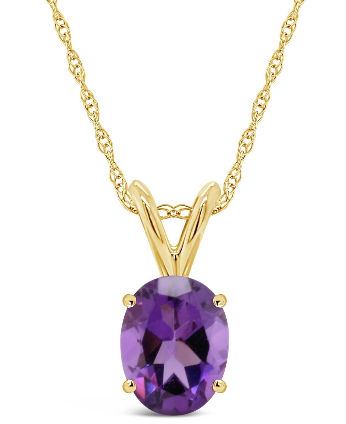 Celebration Gems 14k Gold Gemstone Pendant Necklace, Womens Purple Product Image