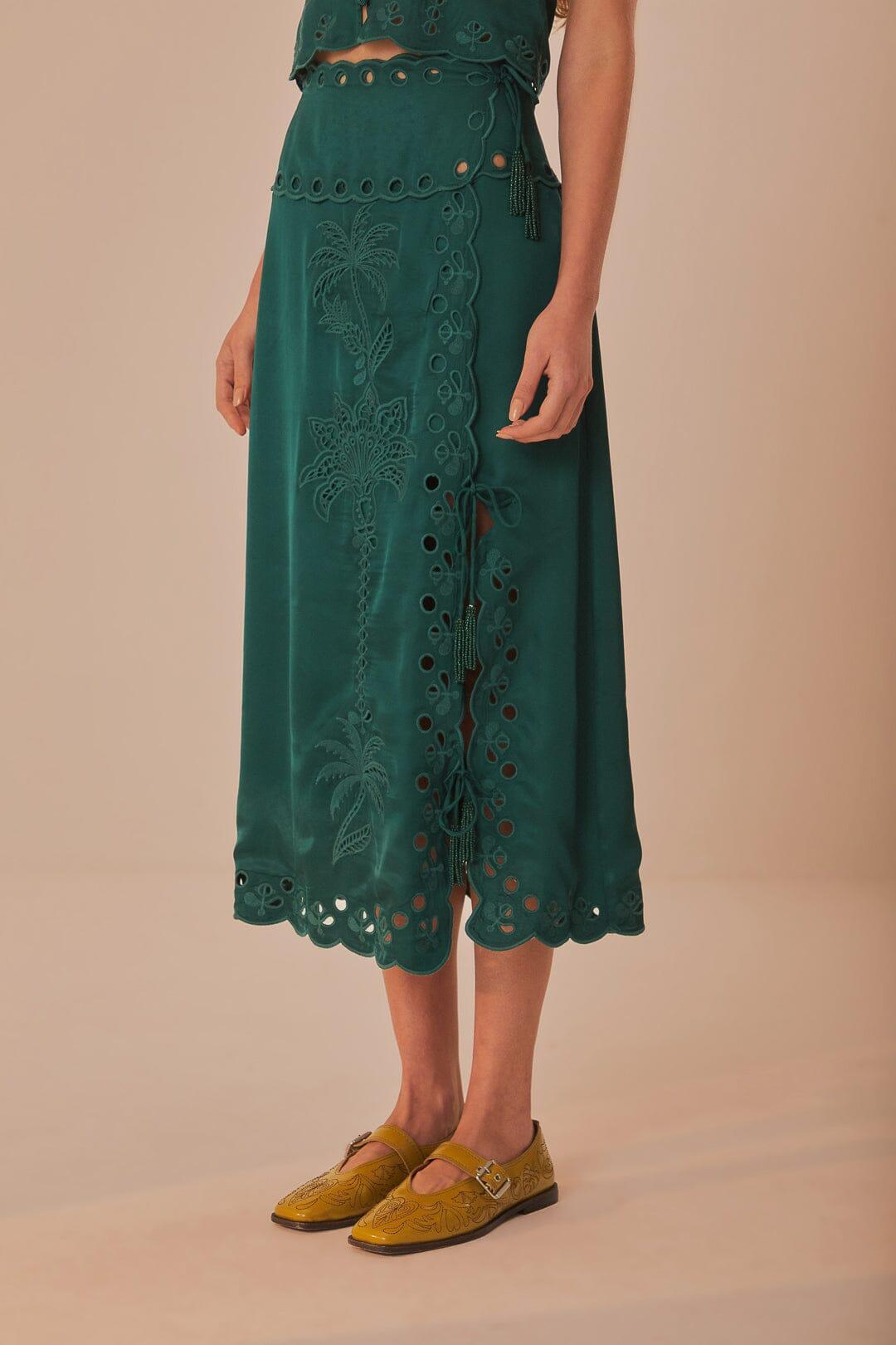 Green Richelieu Midi Skirt Product Image