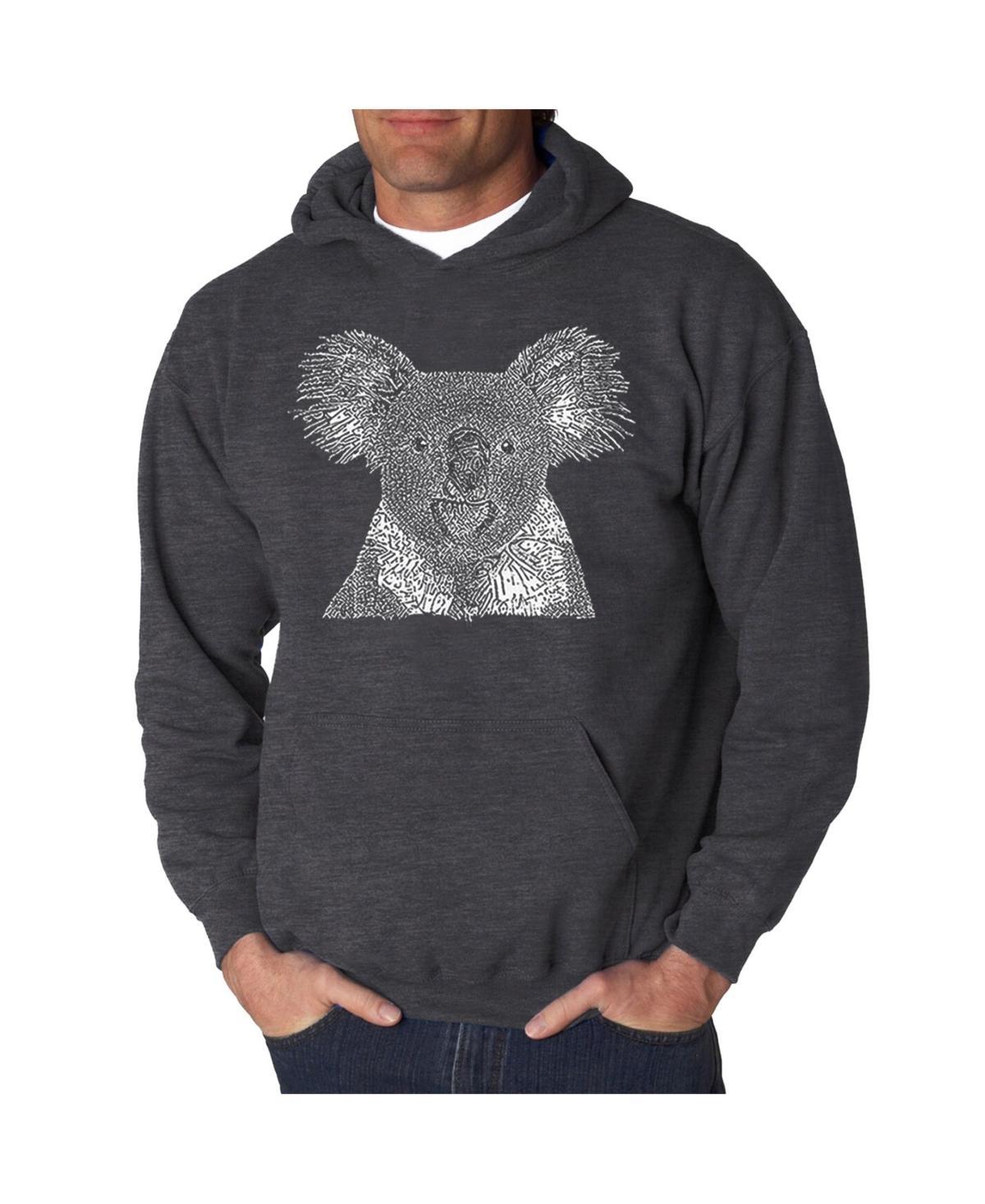 La Pop Art Mens Koala Word Art Hooded Sweatshirt Product Image