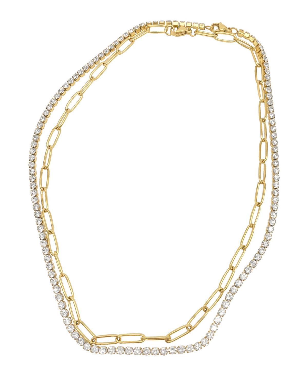 Adornia Paper Clip Chain and Tennis Necklace Set Product Image