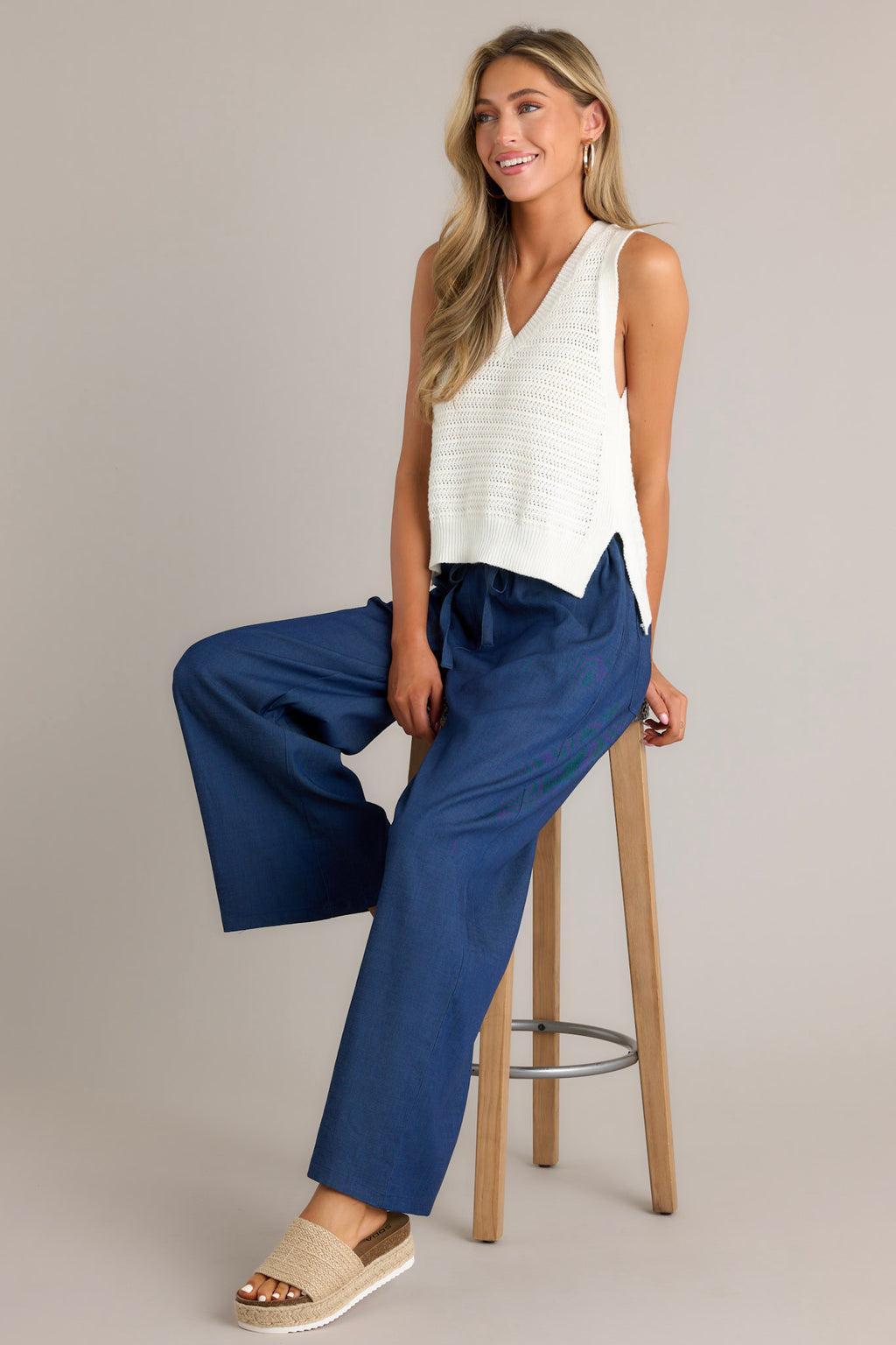 Moonlight Blues Dark Chambray Pants Product Image