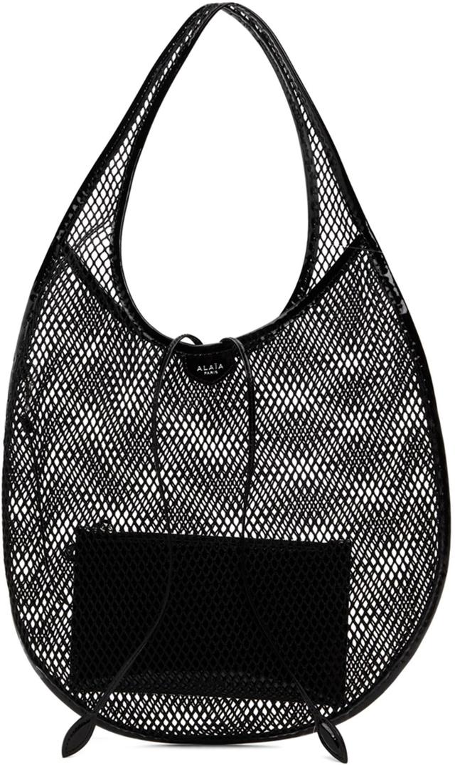 ALAÏA Extra Large One Piece Mesh Shoulder Bag In Noir Product Image