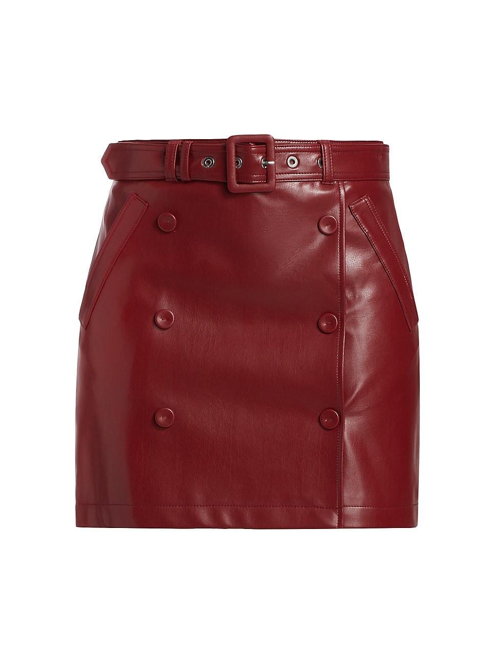 Womens Quin Vegan Leather Miniskirt Product Image