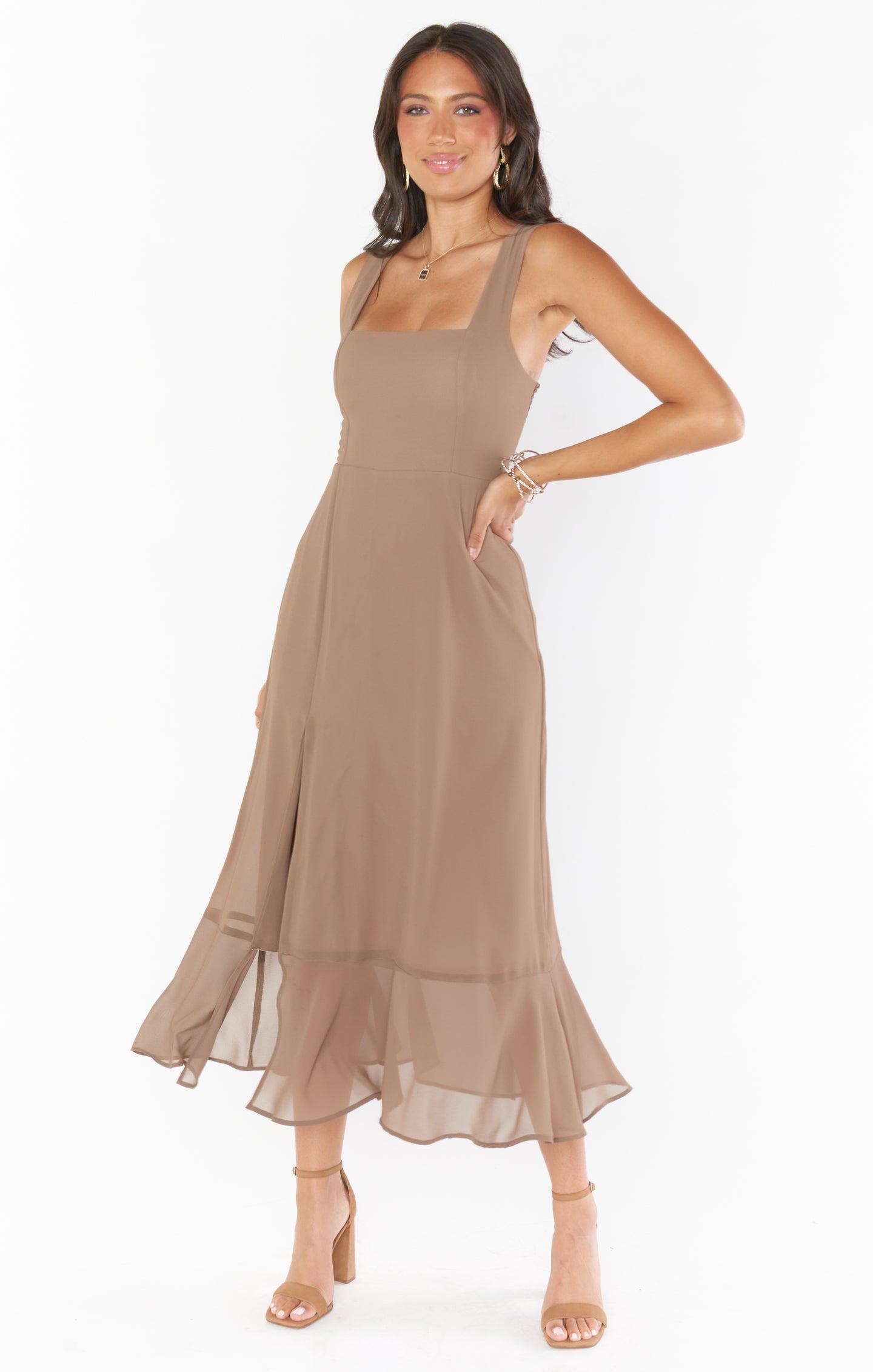 Claire Midi Dress ~ Dune Chiffon Product Image