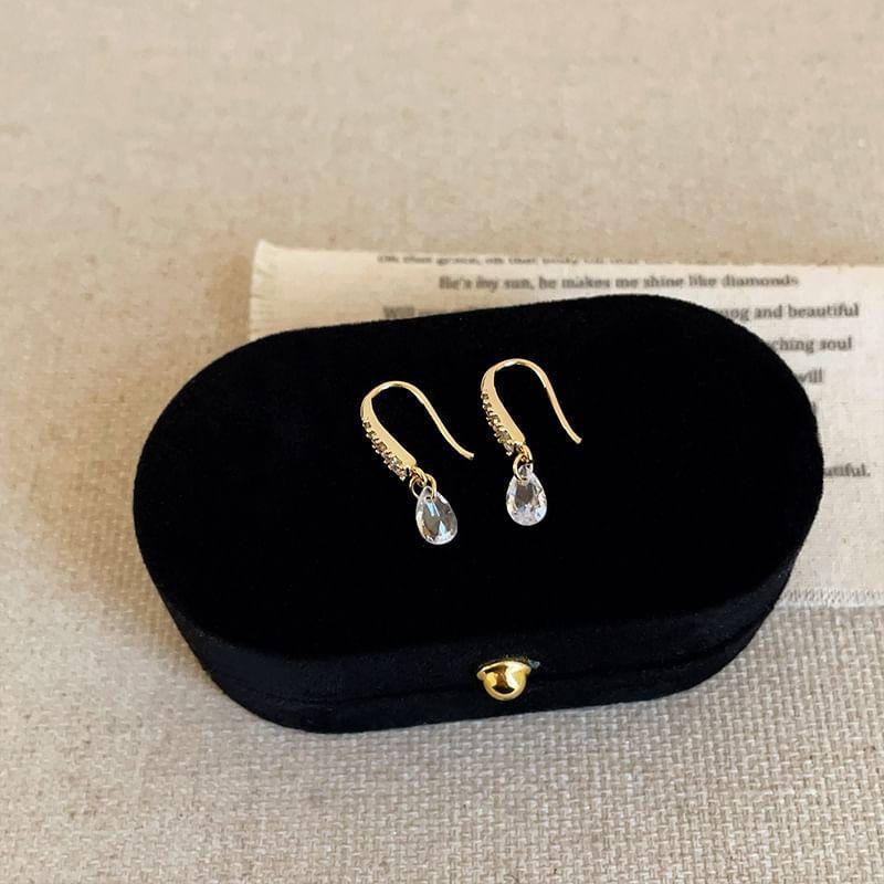 925 Sterling Silver Rhinestone Drop Earring Product Image