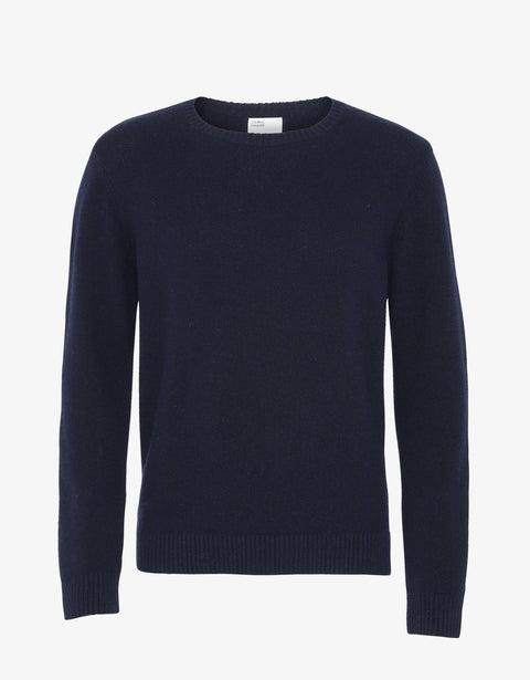 Classic Merino Wool Crew - Navy Blue Product Image