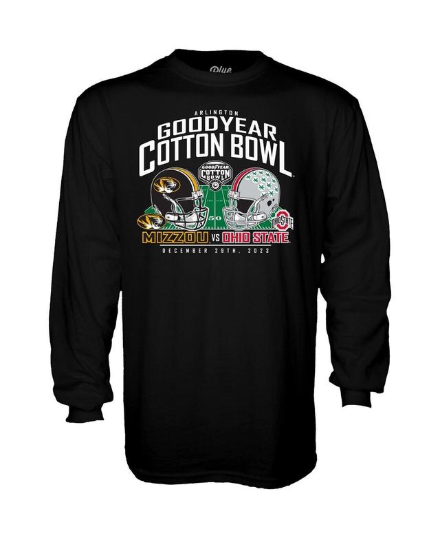 Mens Blue 84 Black Missouri Tigers vs. Ohio State Buckeyes 2023 Cotton Bowl Matchup Long Sleeve T-shirt Product Image