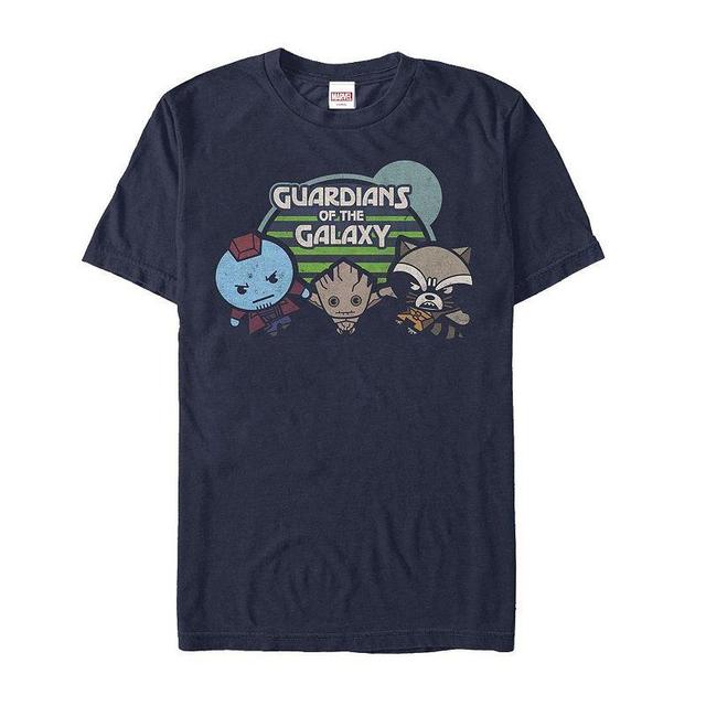 Mens Marvel Kawaii Art Collection Guardians of the Galaxy Graphic Tee Blue Product Image