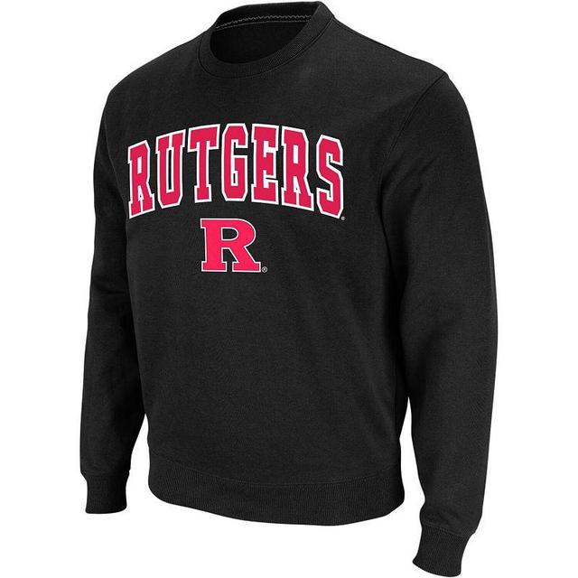 Mens Colosseum Rutgers Scarlet Knights Arch & Logo Crew Neck Sweatshirt Product Image