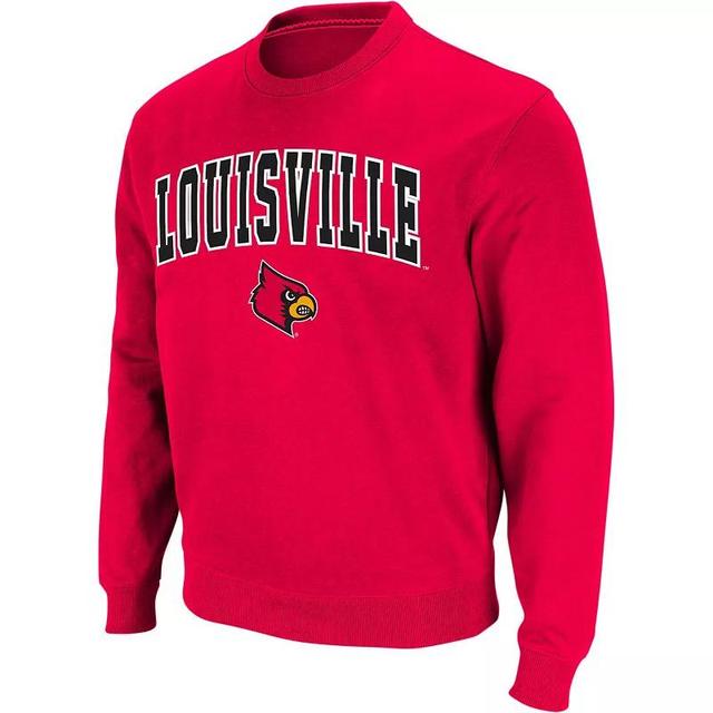 Mens Colosseum Louisville Cardinals Arch & Logo Crew Neck Sweatshirt Product Image