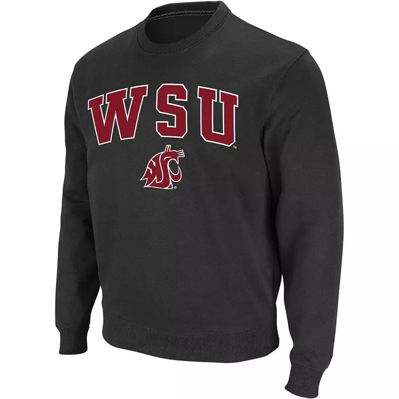 Mens Colosseum Charcoal Washington State Cougars Arch & Logo Crew Neck Sweatshirt product image