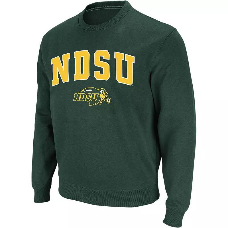 Mens Colosseum Green NDSU Bison Arch & Logo Crew Neck Sweatshirt Product Image