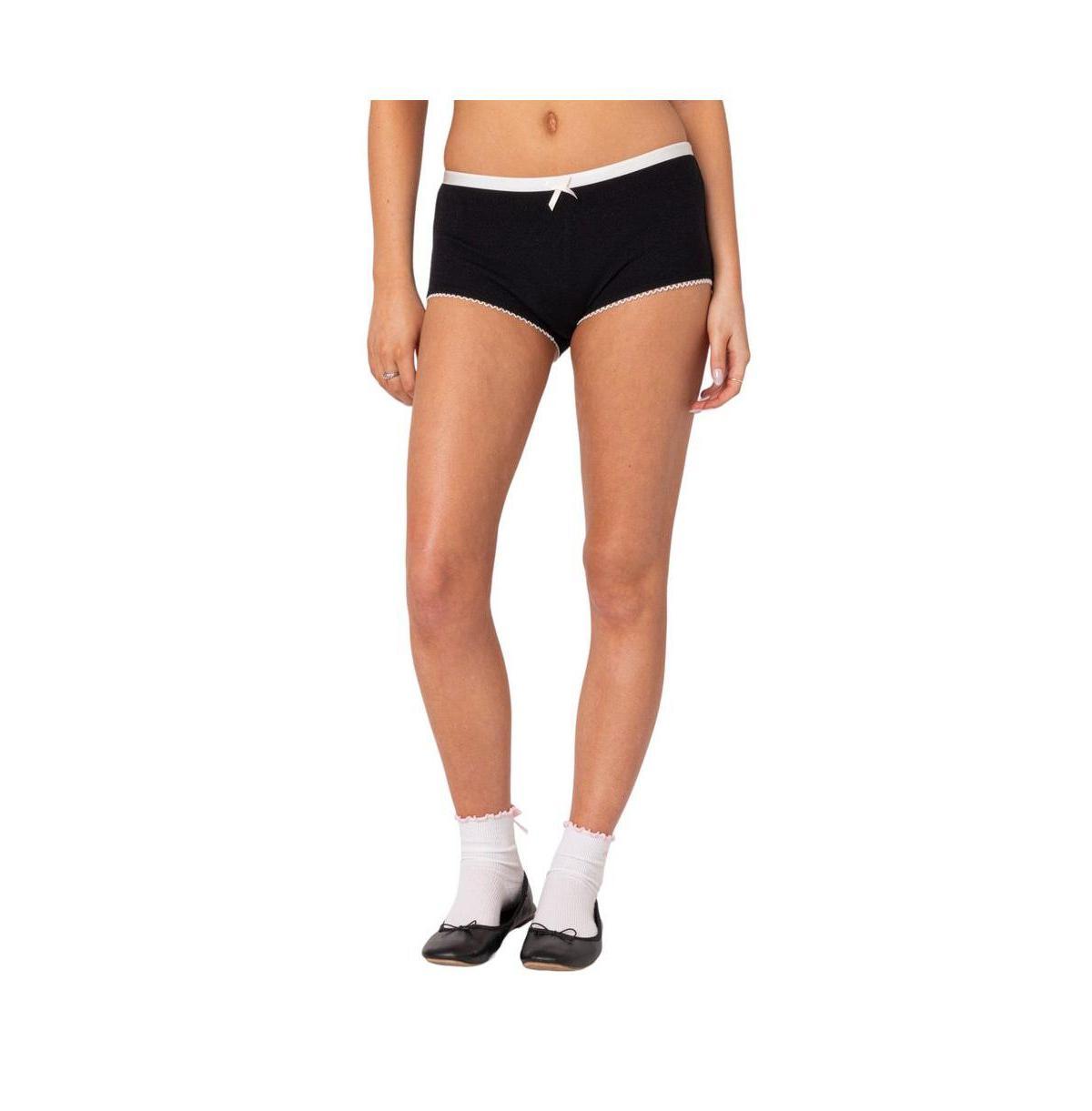 Edikted Womens Mariana Pointelle Micro Shorts Product Image