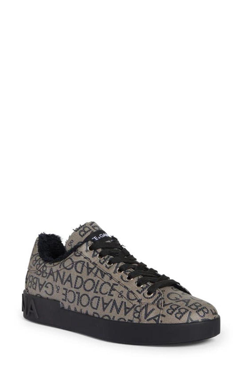 Logo-jacquard Canvas Trainers In Black Product Image