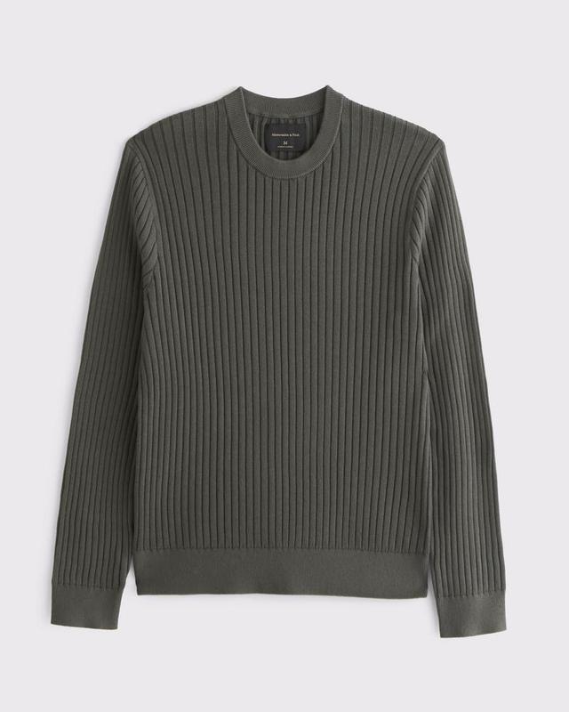 Pima Cotton Rib Stitch Crew Sweater Product Image