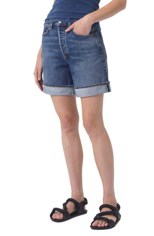 AGOLDE Dame High Waist Mid Length Relaxed Denim Shorts Product Image