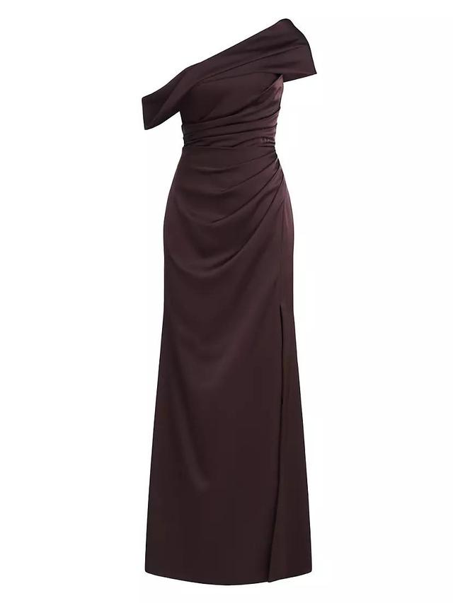 Celia Satin One-Shoulder Gown Product Image