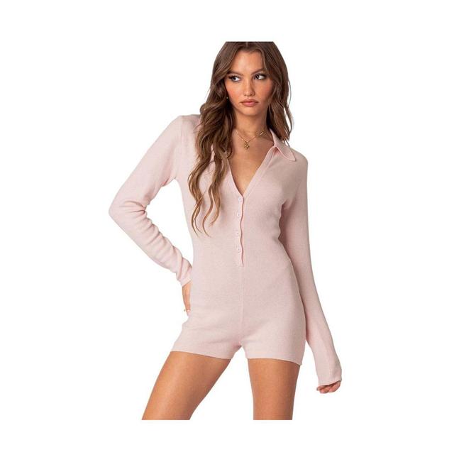 Womens Lillian button front knit romper Product Image