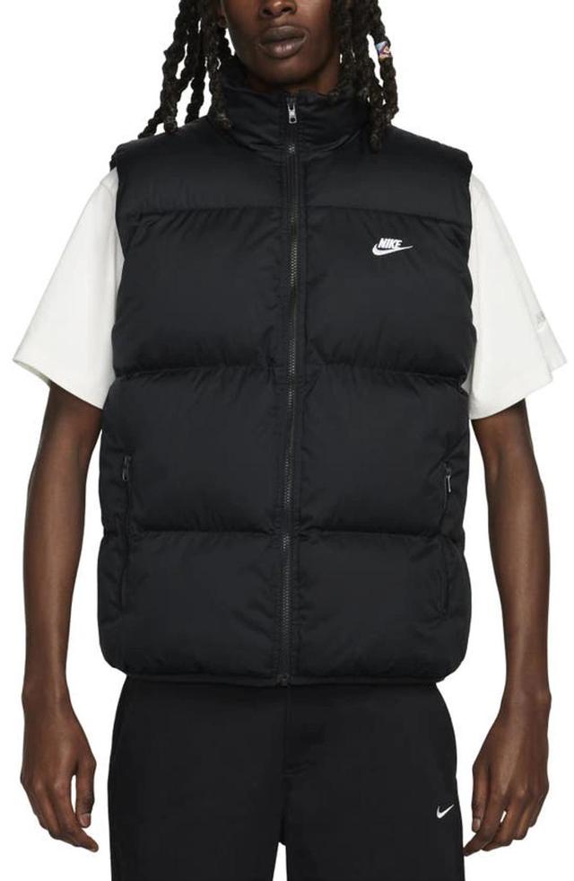 NIKE Men's  Sportswear Club Primaloft® Water-repellent Puffer Vest In Black/white Product Image