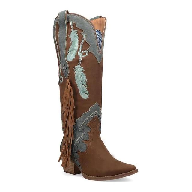 Dingo Dream Catcher Feather Embroidered Suede Tall Western Boots Product Image