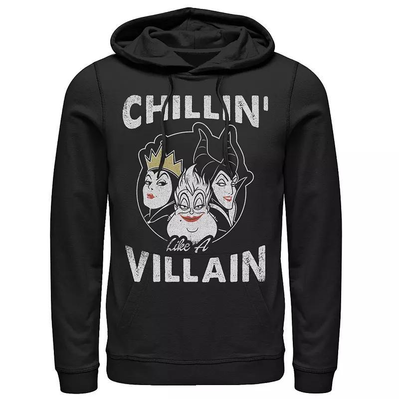 Mens Disney Villains Chillin Villain Distressed Group Shot Logo Hoodie Black Product Image