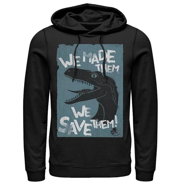 Mens Jurassic World Two We Made Them We Save Them Hoodie Black Product Image