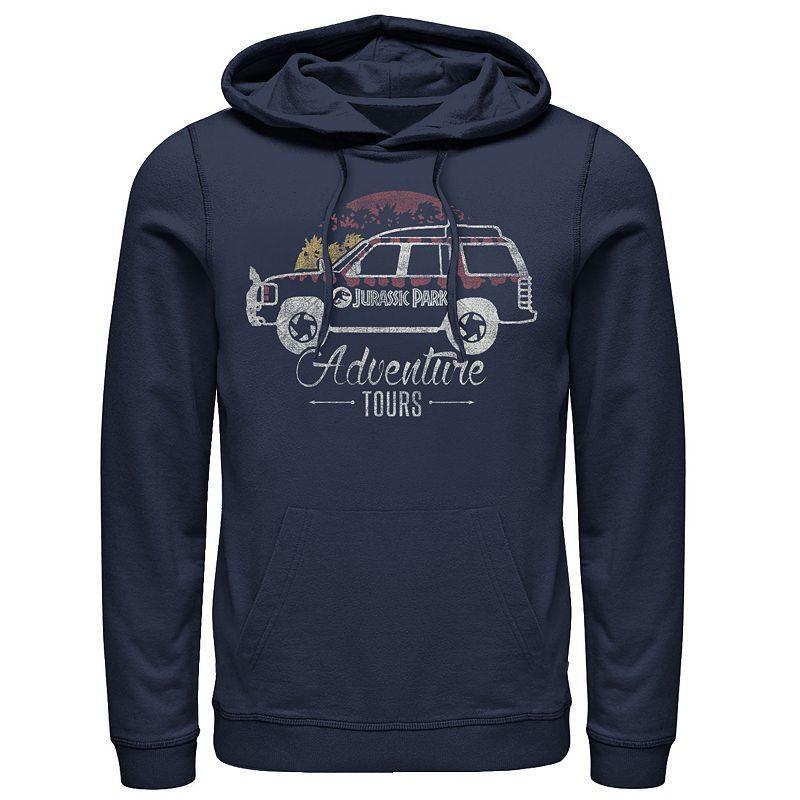 Mens Jurassic Park Road Trip Pullover Hoodie Blue Product Image