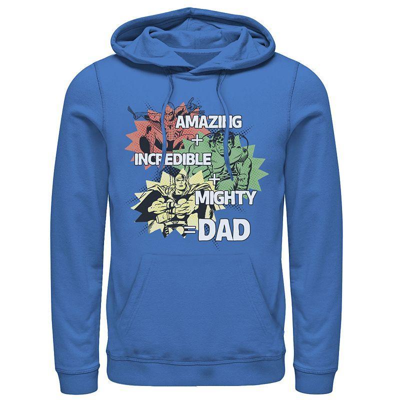 Mens Marvel Avengers Fathers Day Dad Qualities Hoodie Blue Product Image