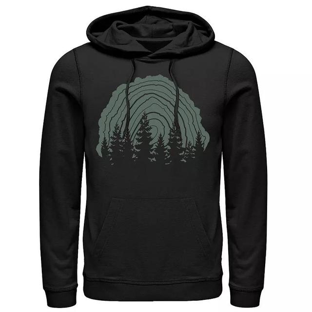 Mens Wood Stump Tree Line Silhouette Hoodie Product Image