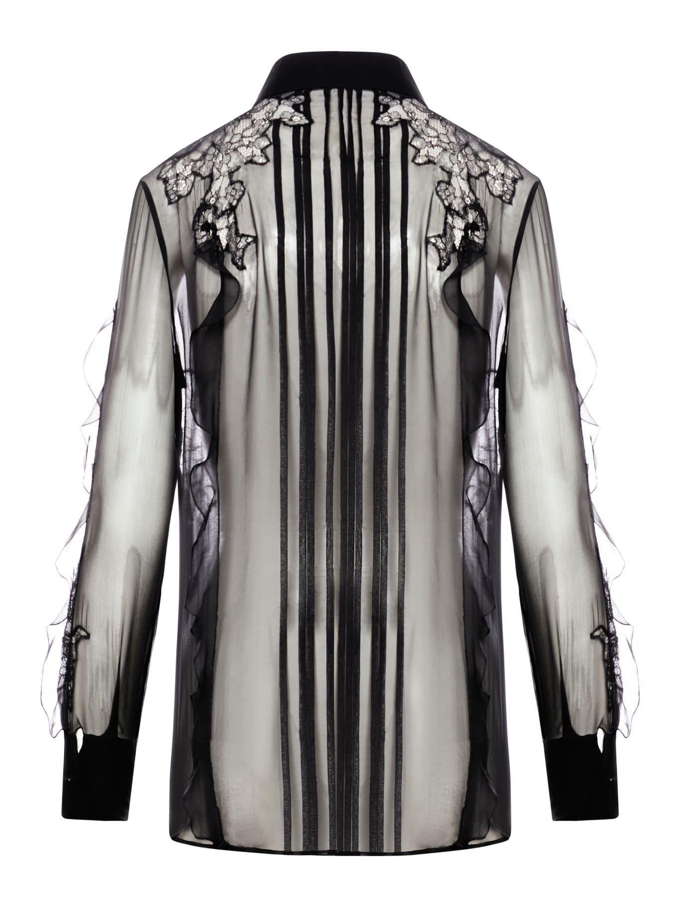 VALENTINO Silk Chiffon Shirt In Black Product Image