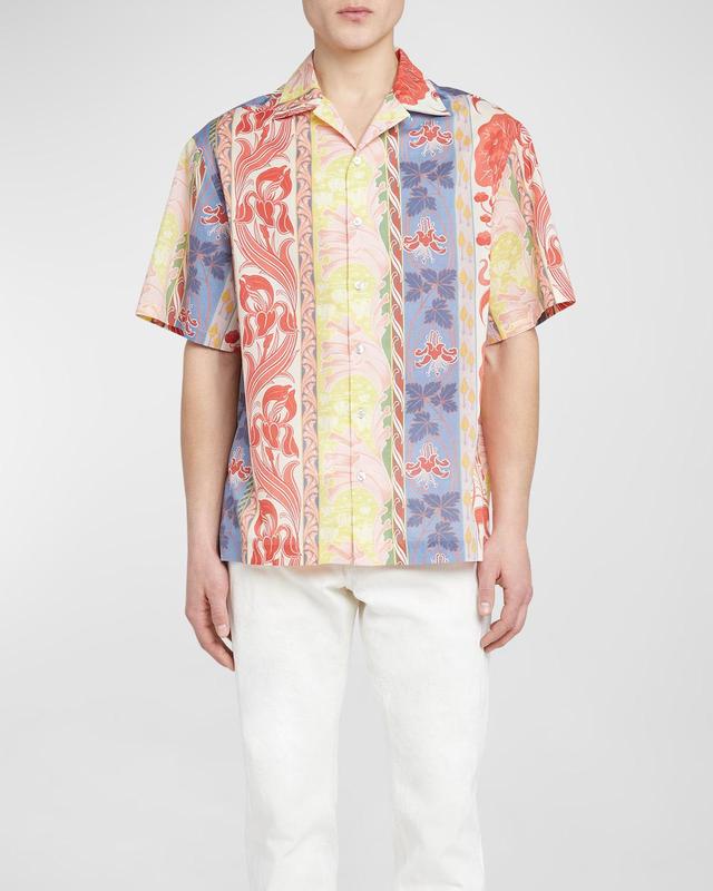 Mens Vertical Print Button-Down Shirt Product Image