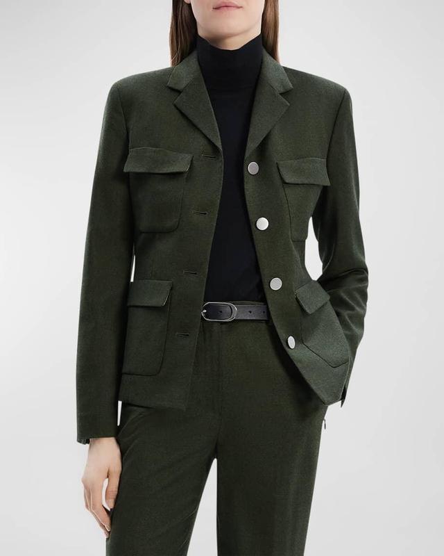 Wool Flannel Tailored Military Jacket Product Image