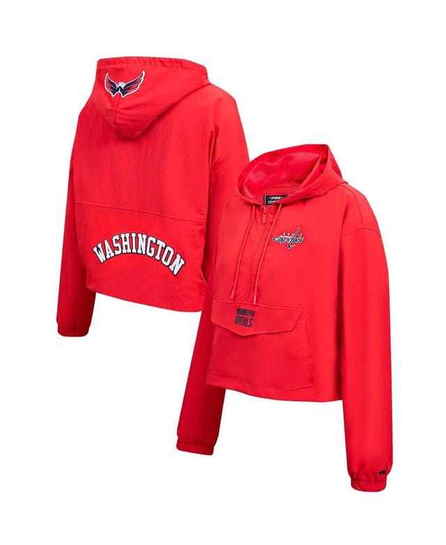 Womens Pro Standard Red Washington Capitals Classic Cropped Half-Zip Wind Jacket Product Image