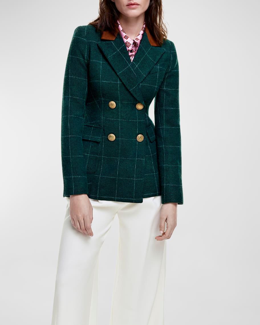 Windowpane Wool-Blend Wedding Blazer Product Image