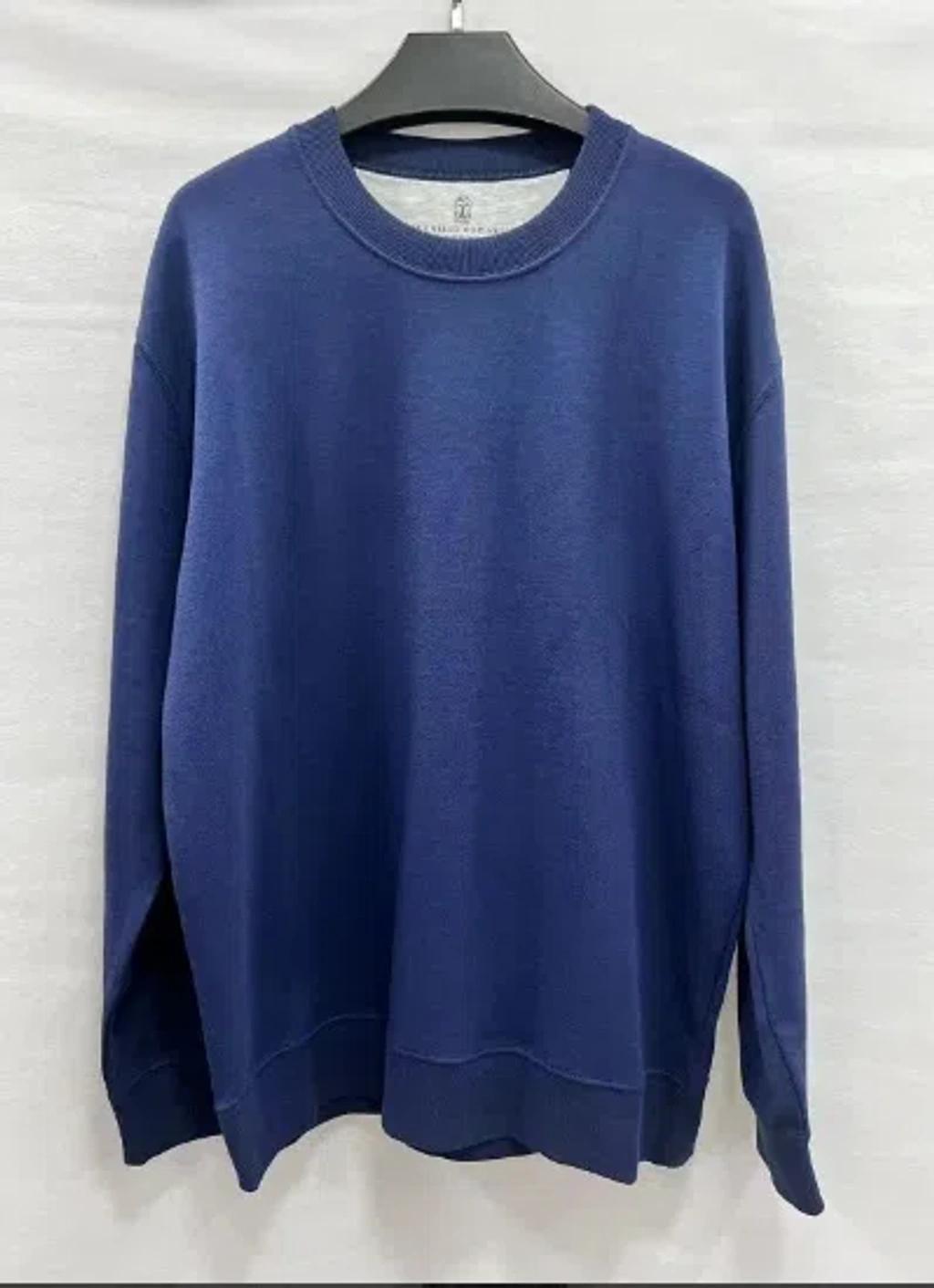 BRUNELLO CUCINELLI Long-sleeved T-shirt In Blue Product Image