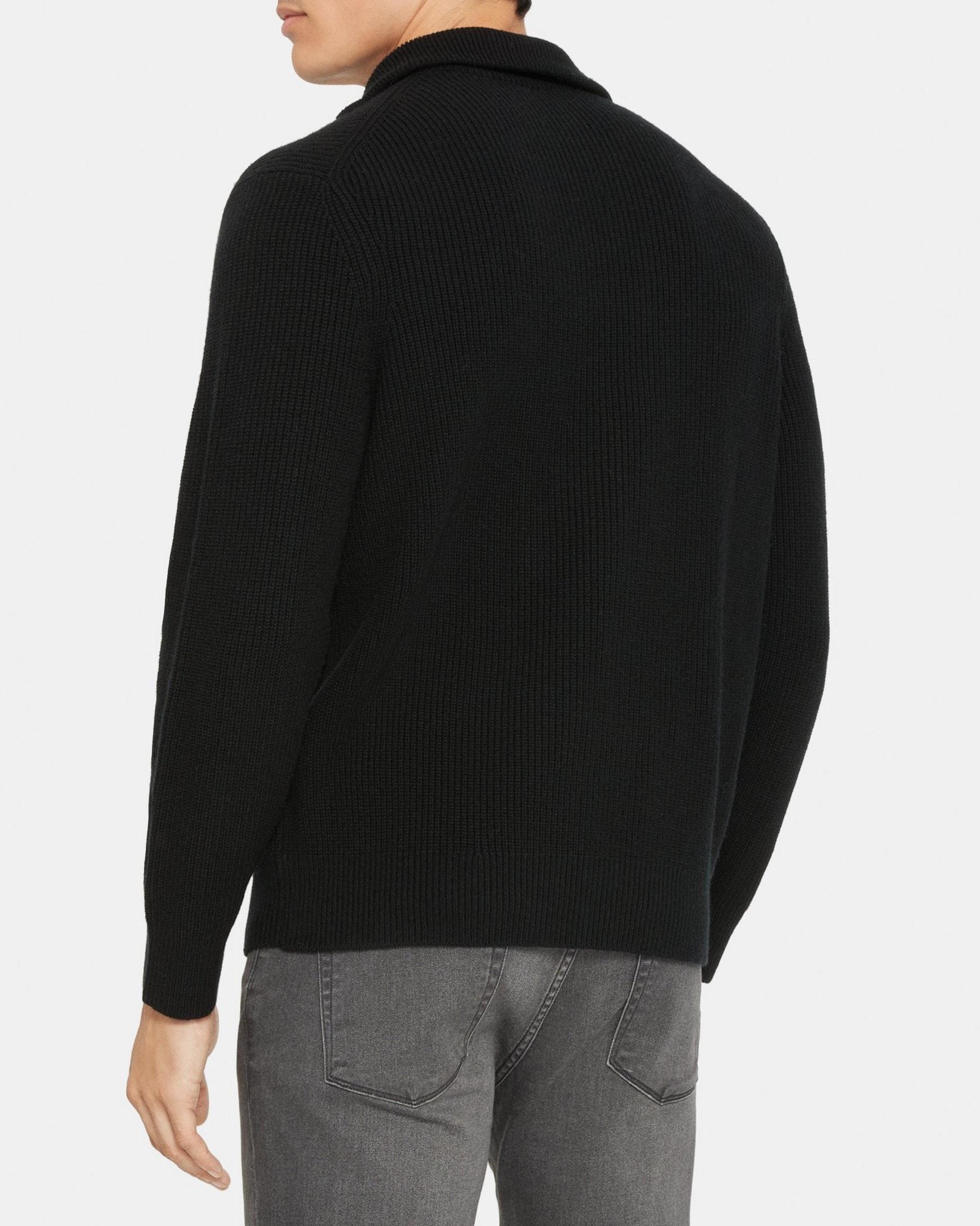 Quarter-Zip Mock Neck Sweater in Wool-Cashmere Product Image