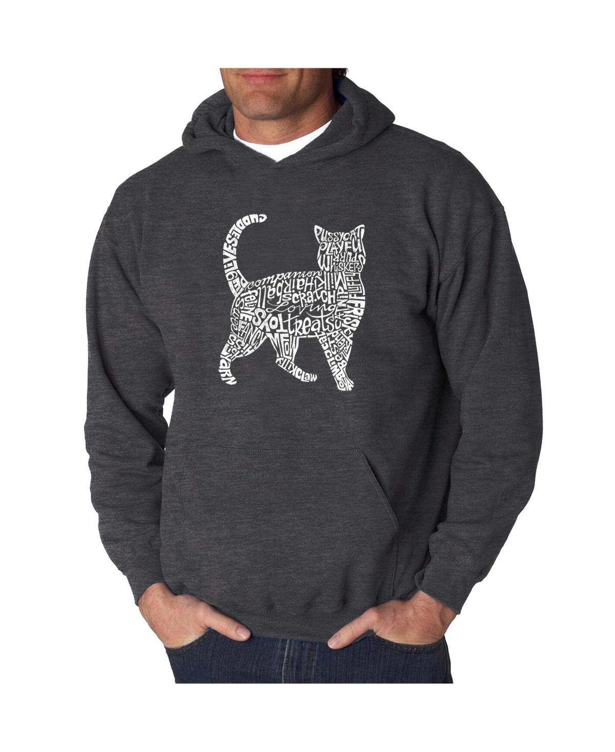 La Pop Art Mens Word Art Hooded Sweatshirt - Cat Product Image