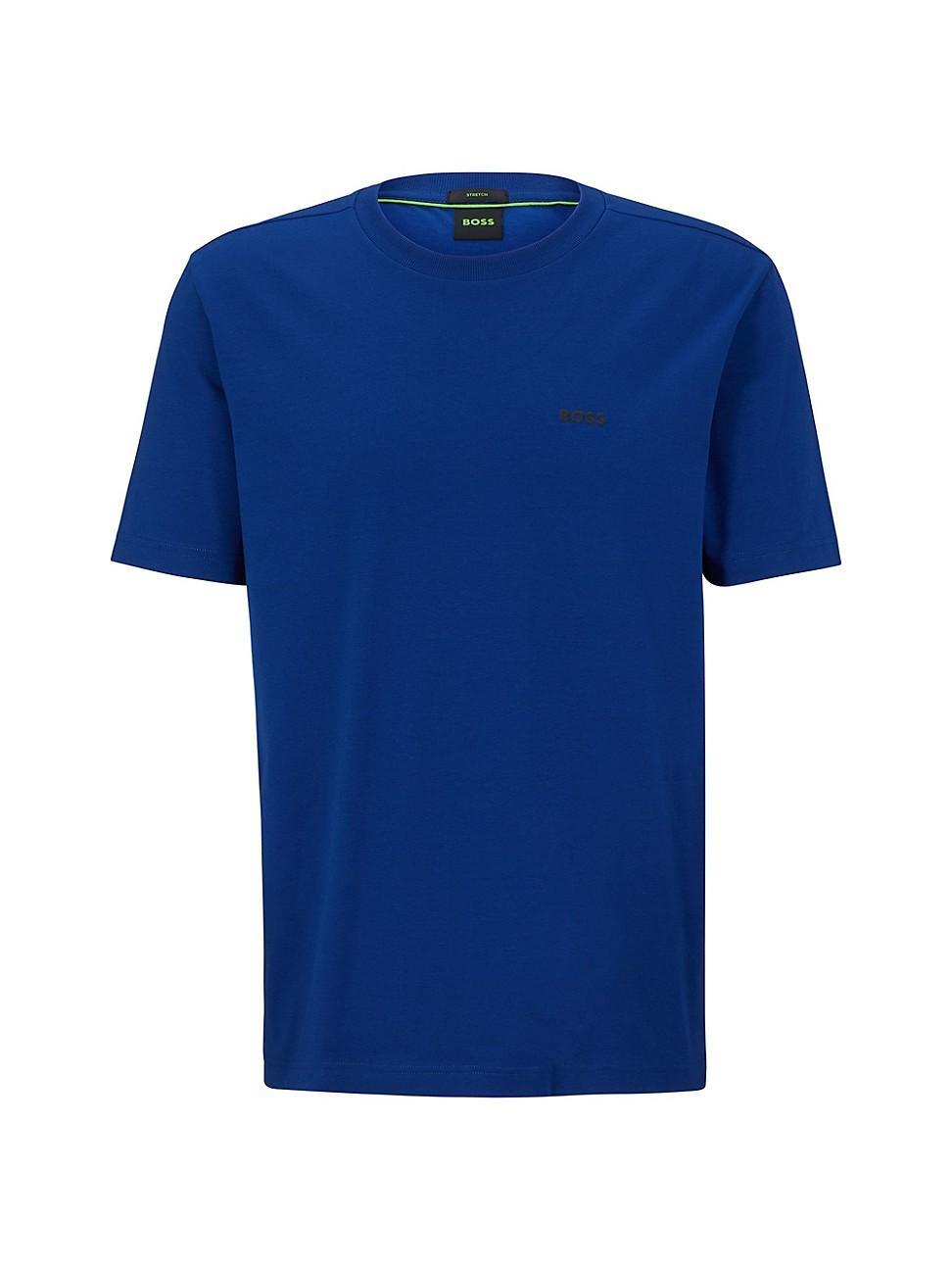 Mens Regular-Fit T-Shirt In Stretch Cotton With Side Tape Product Image