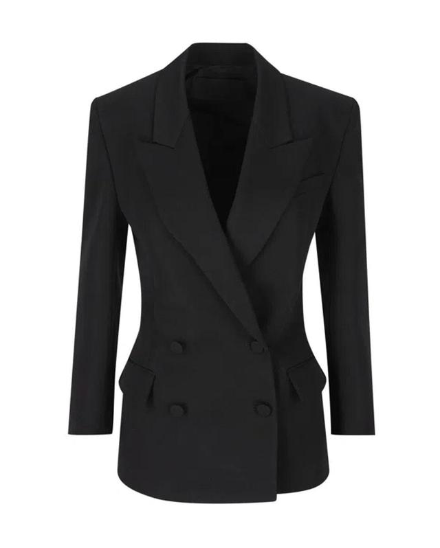 VALENTINO Double-breasted Long-sleeved Blazer In Black Product Image