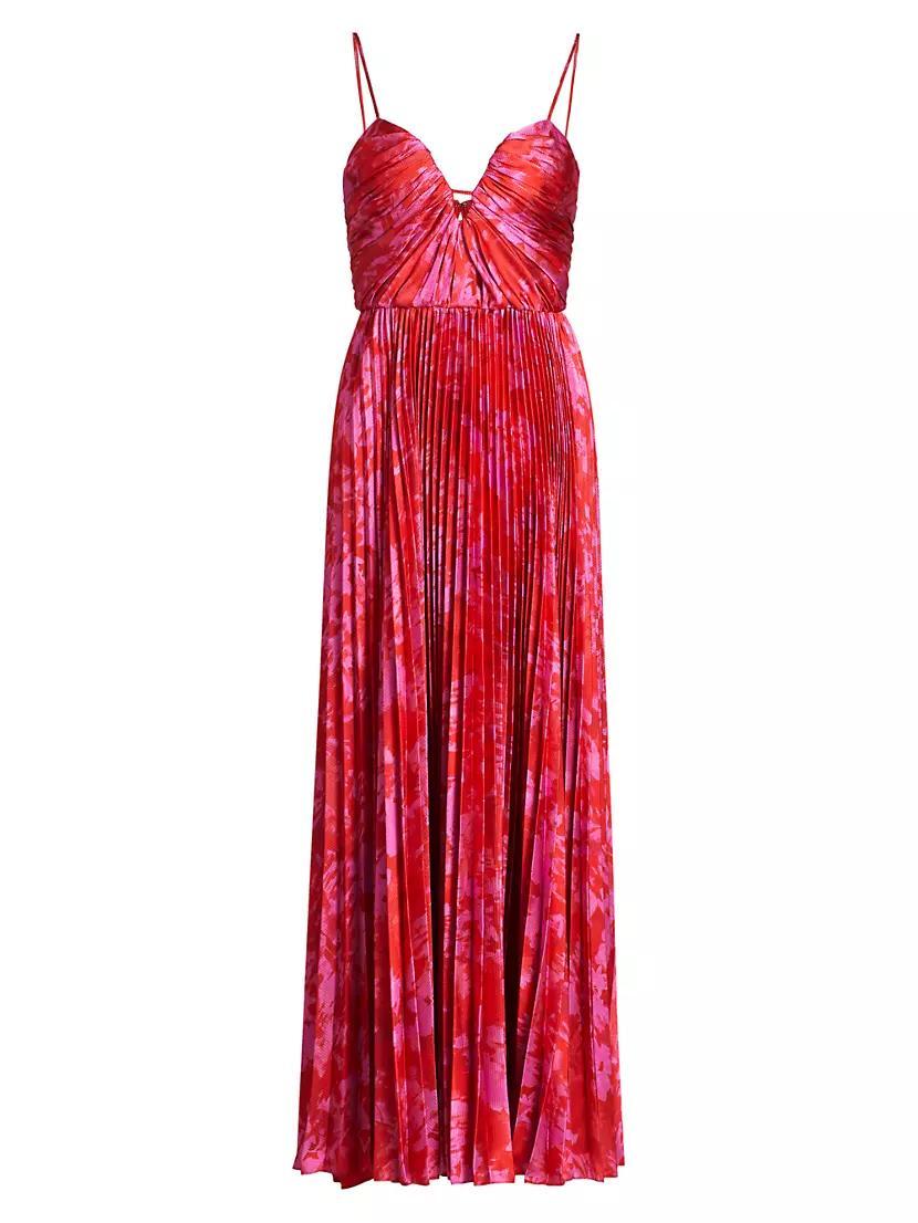 Suzette Abstract Satin Maxi Dress Product Image